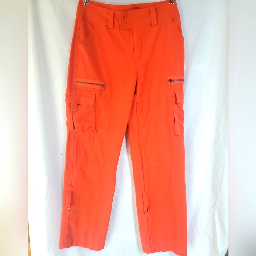 Women's Burnt Orange Lightweight Cargo Pants Sixe XS